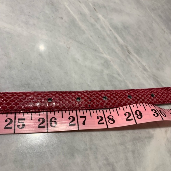Pink snake skin belt with gold square buckle size 28 - Picture 5 of 5